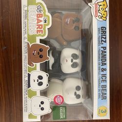 We Bare Bears 3 Pack Funko Pop Flocked