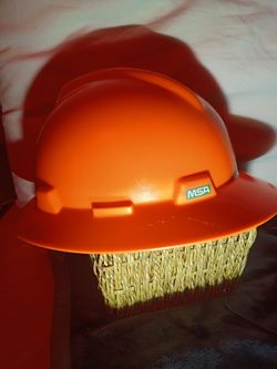 Orange Hard Hat with MSA Fas-Trac III 4-Point Ratchet Suspension System designed for market-leading MSA hard hats and V-Gard helmets
