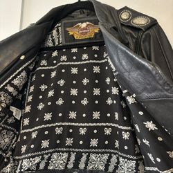 Vintage Harley Davidson Hacienda Leather Motorcycle  Jacket Women’s 