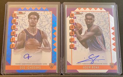 2024-25 Topps Finest Oso Ighodaro & Adem Bona Rookie Finest Autograph Cards
