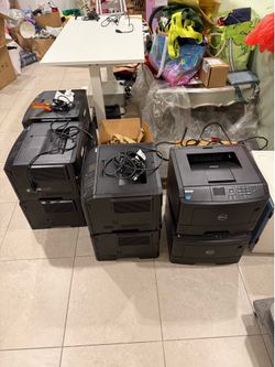 Lot of 8 Dell S2830dn Laser Printers - all power on