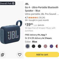 JBL Go 4 - Ultra-Portable Bluetooth Speaker - Blue