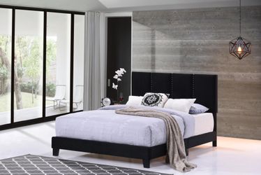Black queen bed frame