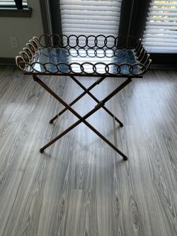 Small Mirrored Gold Bar Cart or Table