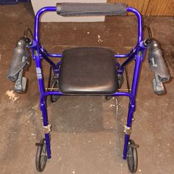 Walker With Seat And Brakes 