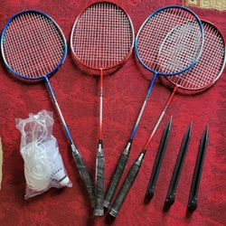 Badminton Rackets Set,Lightweight & Sturdy,Beach Backyard Game,Indoor Outdoor Sports,Racquets,Shuttlecocks & Carry Bag Included