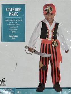 toddler pirate costume in size 3-4