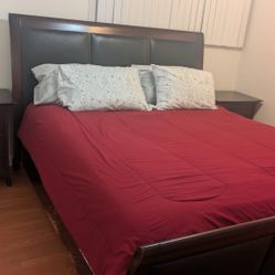Cal King Bed Frame And Mattress**** Delivery Available With Extra Fee***2 Side Dresser And Med. Size Dresser