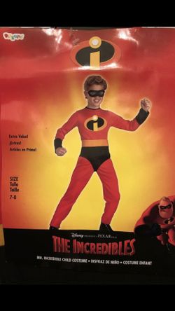 Brand New The Incredibles Boys Child Medium 7-8 Halloween Costume Bodysuit & Mask