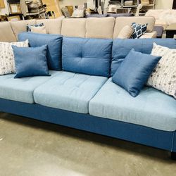 !!New!! 3 Seater Sofa, Sofa, Couch, Small Living Room Sofa, Game Room Sofa Couch, Loveseat, Blue Couch 