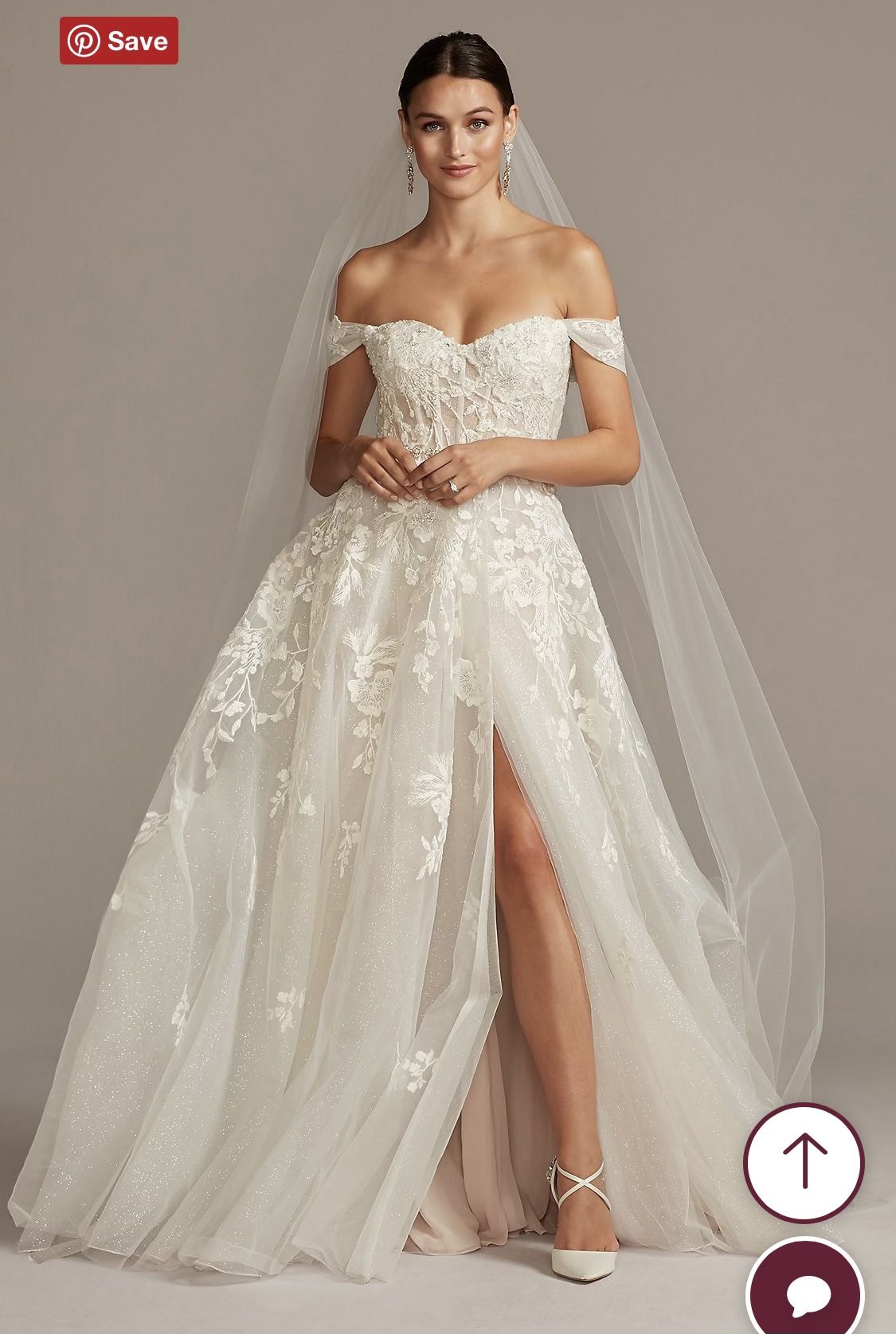 Floral  Tulle Wedding Dress