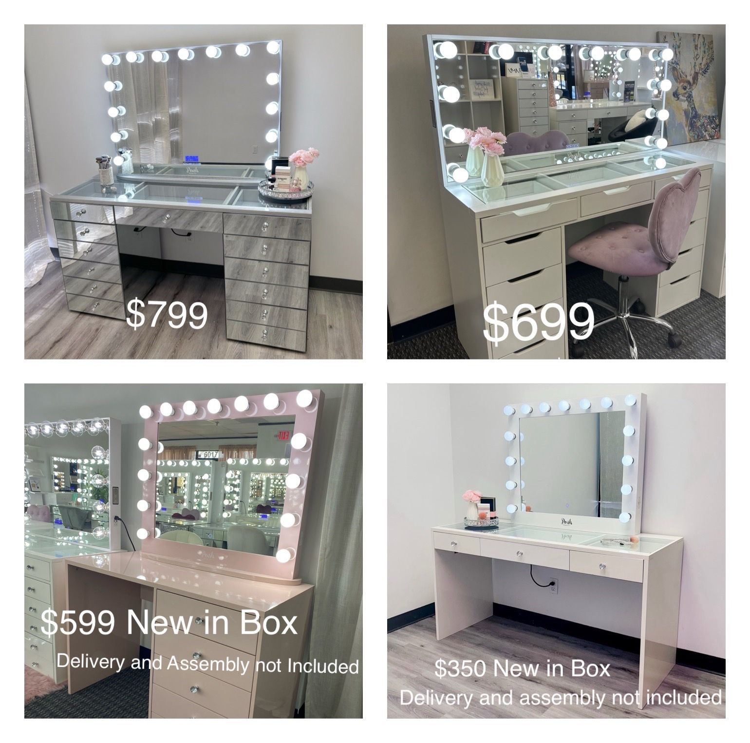 Makeup Vanity with Mirror $49 down payment with financing Mother's Day Specials!