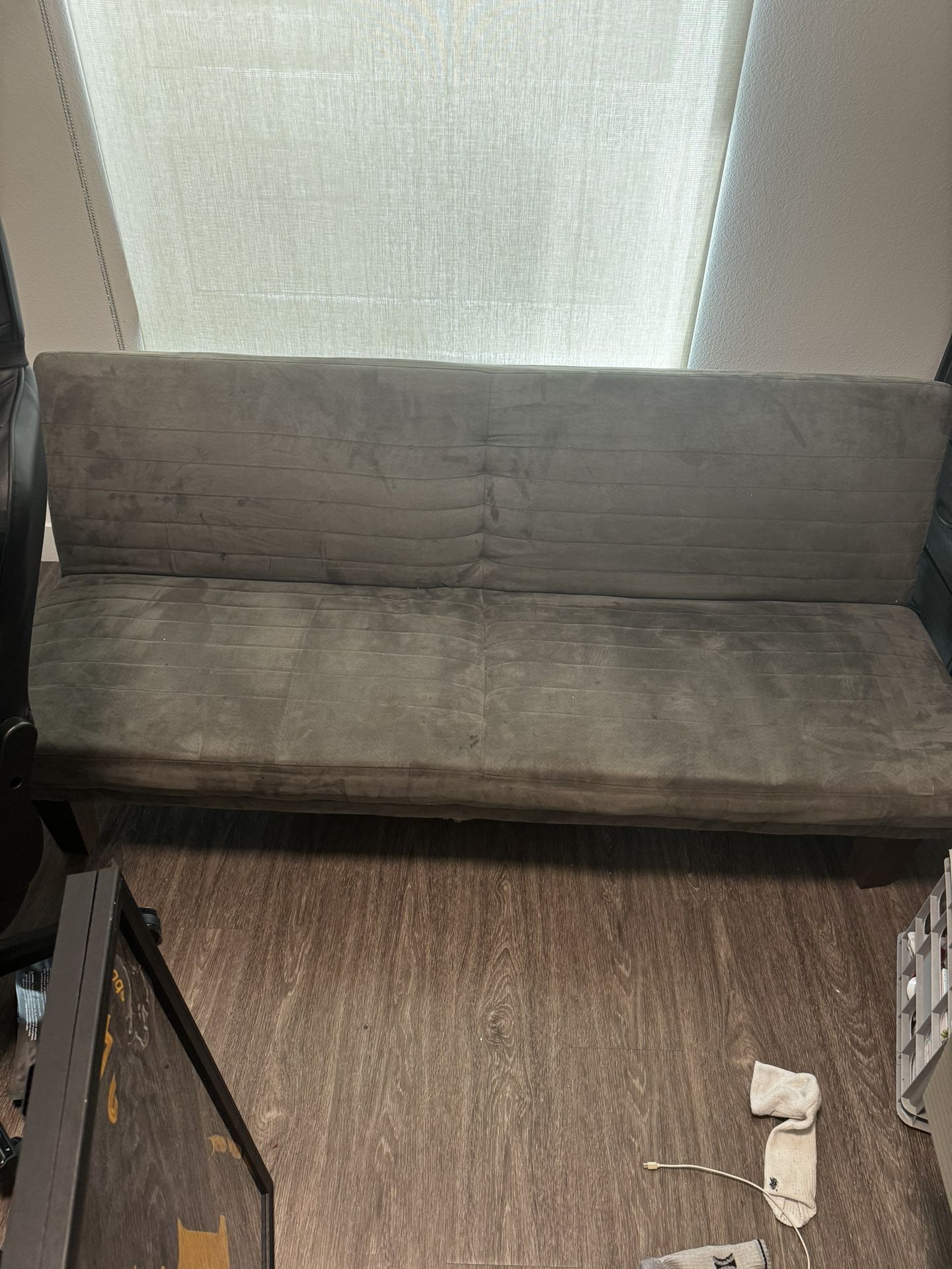 Grey suede Futon / Couch