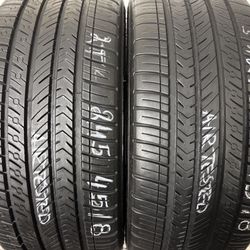 2 Tires 245 45 18 Michelin Pilot Sport All Season 4 Like New No Repairs