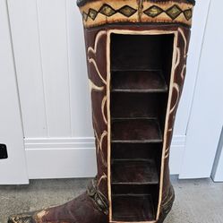 Large Western Cowboy Boot 3ft Tall Display Shelf Statue Sculpture 