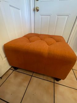 Orange ottoman