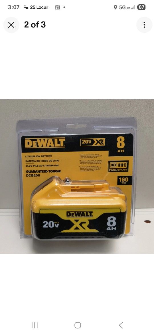 De WALT 8 AH Battery Brand New....