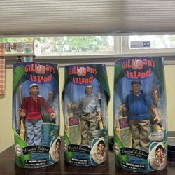 Gilligan's Island Gilligan & Skipper & Professor Action Figures Limited Edition 1997