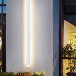 Aipsun Porch Wall Lights 59inch Long Strip Modern Outdoor Wall Light Fixture, White Wall Mount Lighting Sconce Exterior Lights Wall Sconce 3000K for H