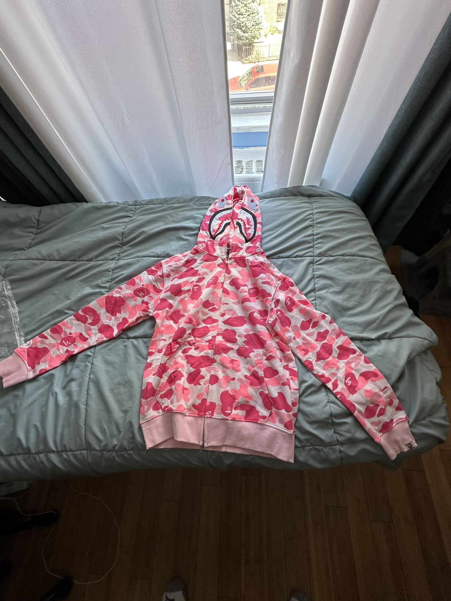 BAPE ABC Camo Shark Full Zip Hoodie Pink 