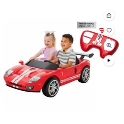 Hyper 12V Ford GT Convertible, Battery Powered Ride on Toy for Kids Ages 3+, Red, with Remote Contro
