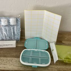 Bottle Set Travel, Portable Vitamin Cases & Mini Spray Refillable Perfume Atomizer