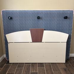 Vintage Queen Solid Wood Headboard and Bed