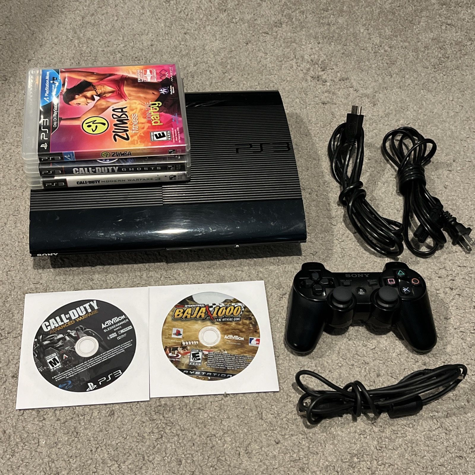 Sony PlayStation 3 Super Slim 500GB PS3 Black Console CECH-4001C Bundle
