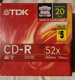 Cd-R 52x 80 Min 700mb 20 Pack