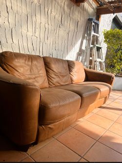 Brown Leather Couch 