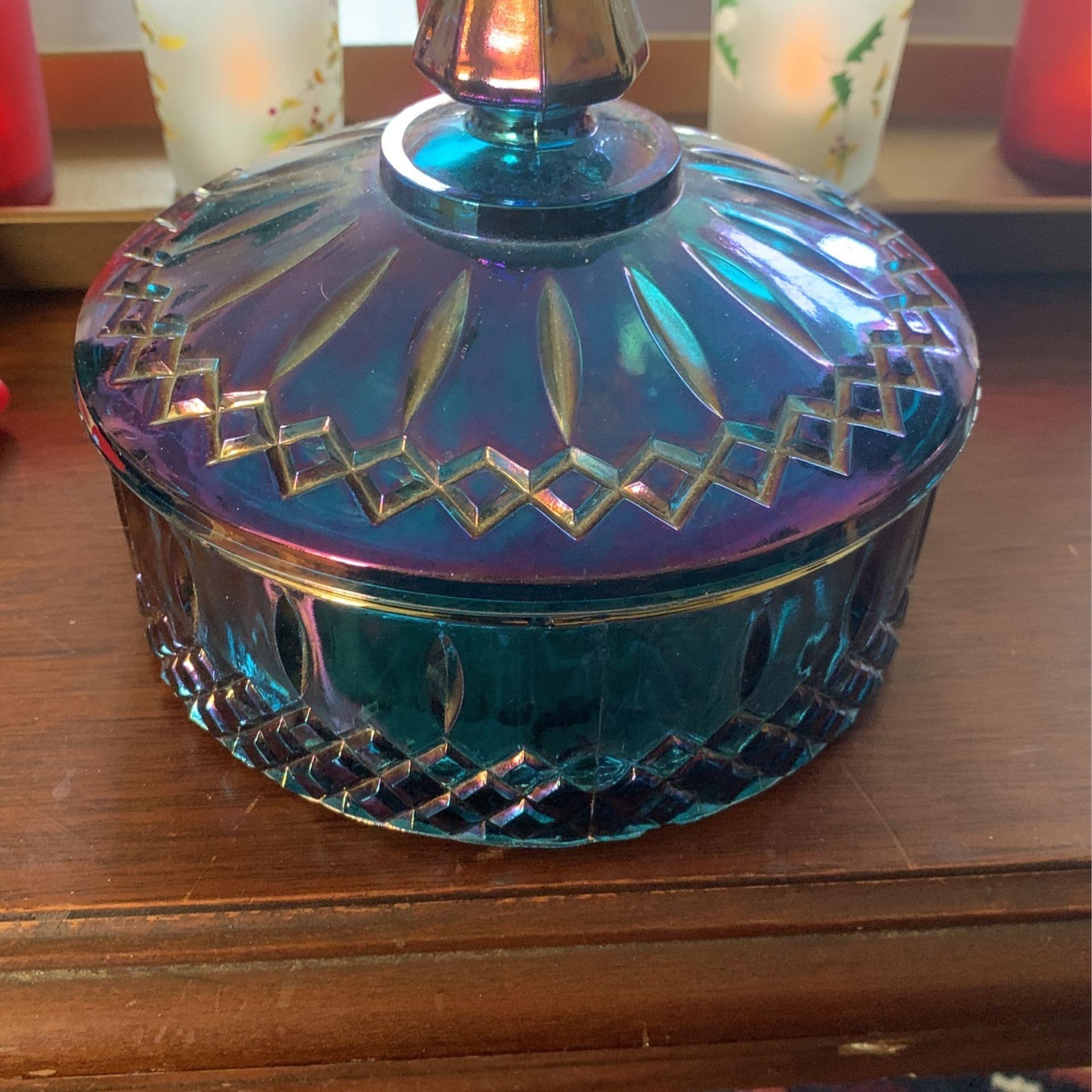 Blue Carnival Glass