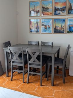 Counter Height Dining Table with 6 Chairs (Originally $900)
