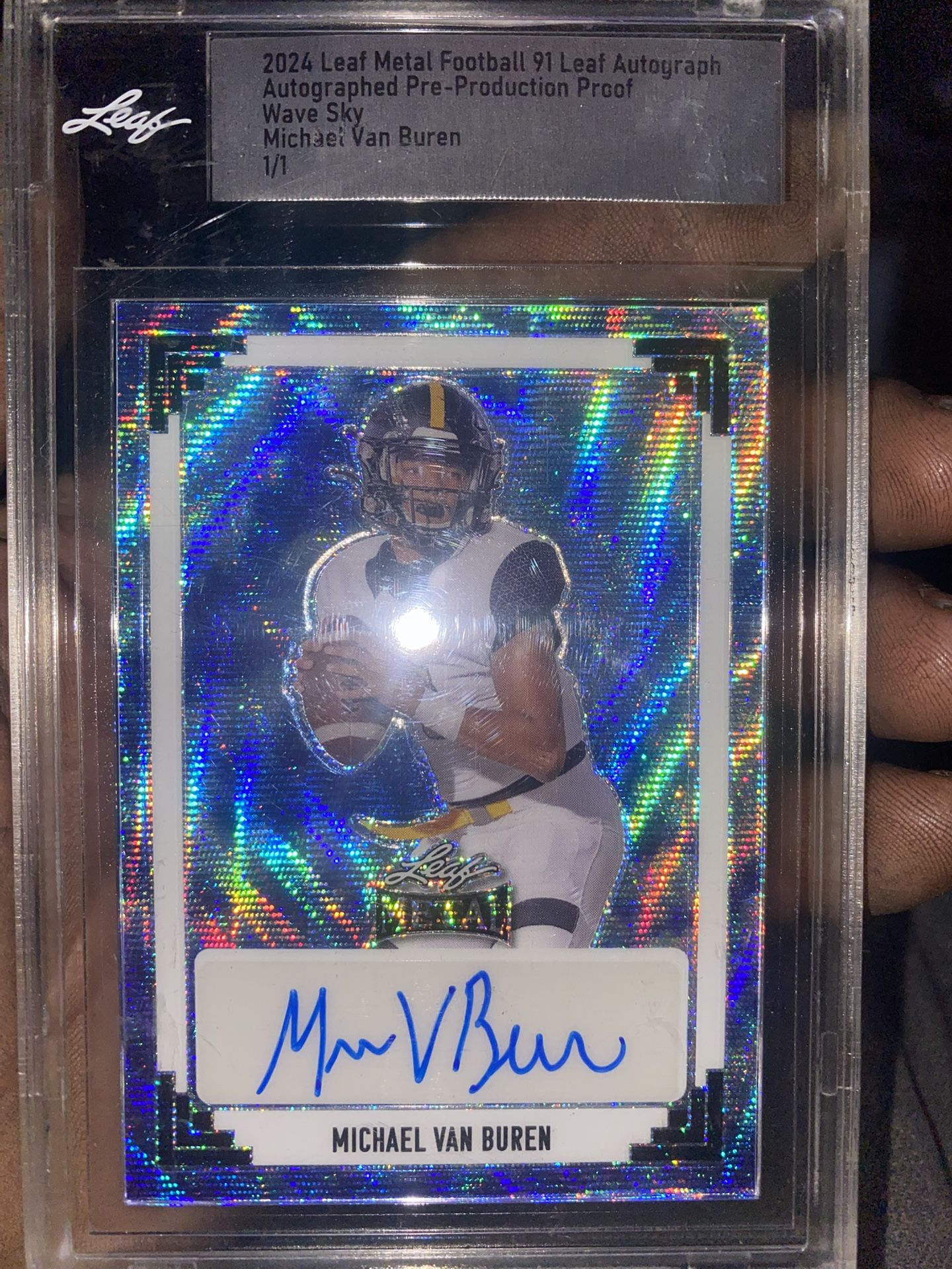 Michael Van Buren 2024 Leaf Metal Wave Sky Auto 1/1