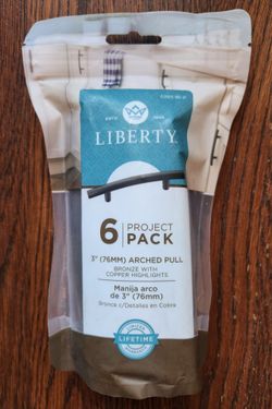 6-pack 3" Liberty arched cabinet pull, bronze with copper highlights