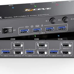 Dual Monitor KVM Switch Displayport with 4 USB 3.0 Ports Displayport multiple computers docking