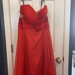 Red Strapless Formal 