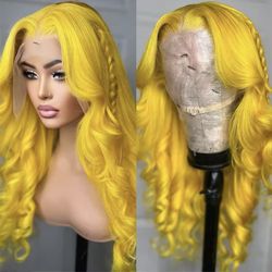 Yellow 24 Inch Wig 