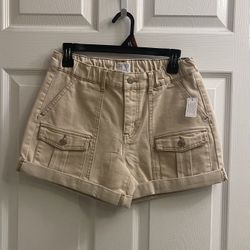 Brand New Natural Beige Cuff Utility Shorts Sizes 4 & 14 $6.00 Each 