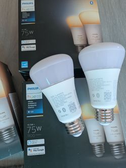 Philips Hue Smart Bulbs - white, adjustable, dimmable 1100 lumens, 75w equivalent