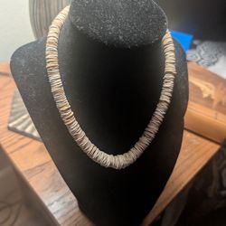 vintage 14-15" Ostrich Eggshell Necklace Form Nairobi, Kenya