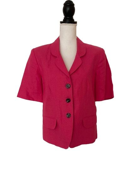 VINCI Clothiers Woman’s Linen Pink Jacket, Sz 12