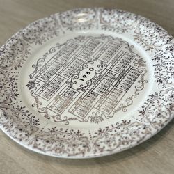 Vintage 1960 Calendar Plate