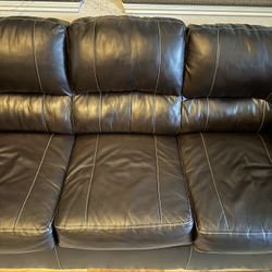 Brown Leather Sofa 