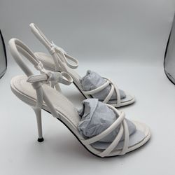 Womens Stiletto Heeled Sandals Crisscross Strap Sexy Dress Pumps ivory Size 9