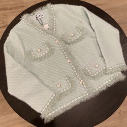 Knitted Heart Shape Buttons Design cardigan sweater Jacket