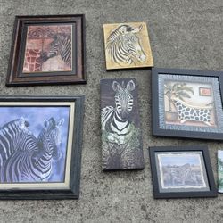 Lot Of Zebra Wall Decor 