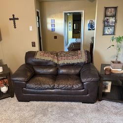 Leather Coach and loveseat for sale