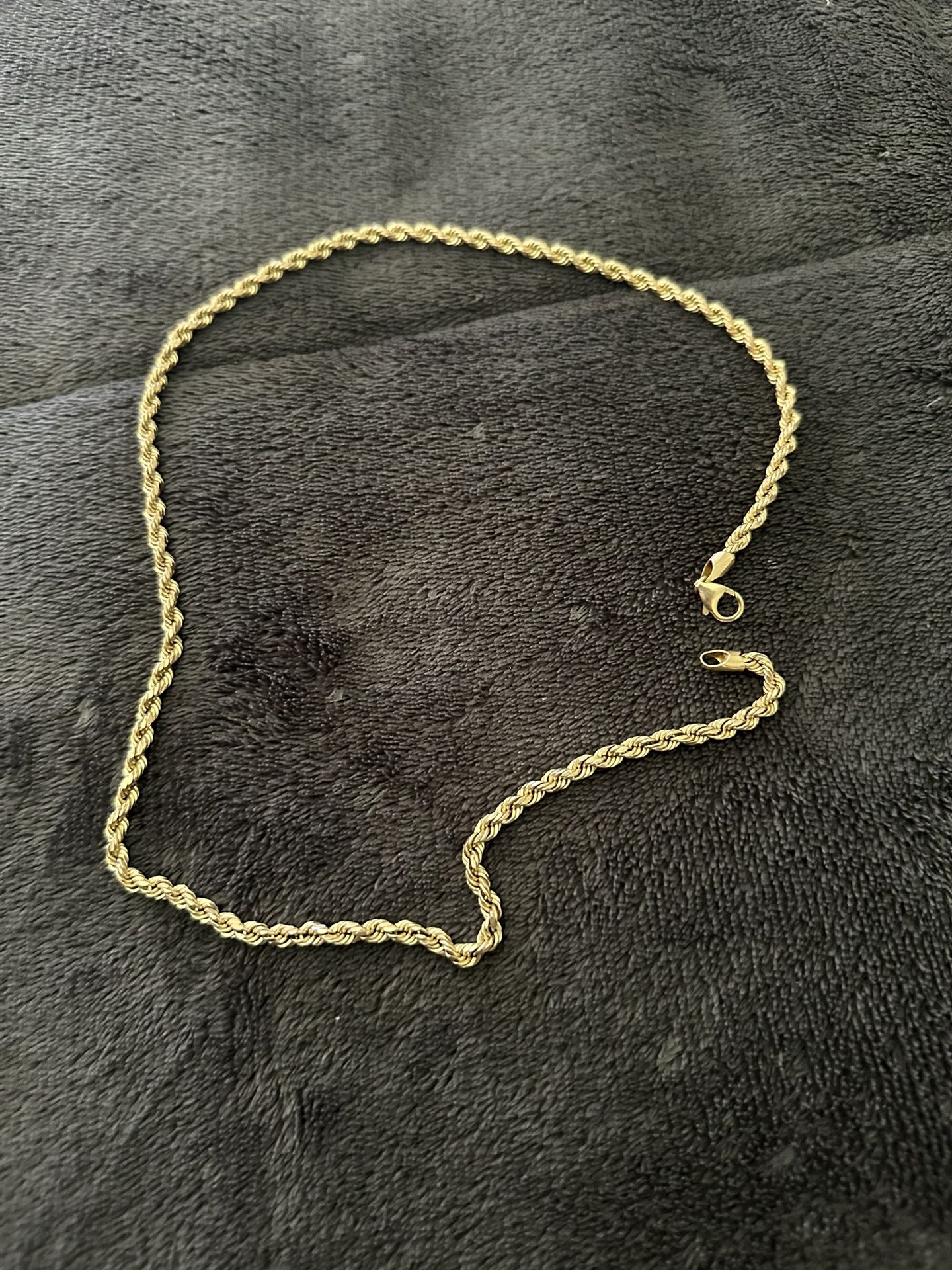 14kt Solid Gold Rope Chain
