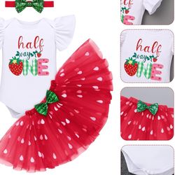 Baby 1/2  Year Strawberry Outfit 