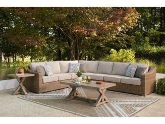 Laguna Heights Beige 4-Piece Outdoor Sectional